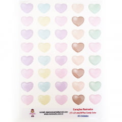 554 - Corações Candy Color Resinado